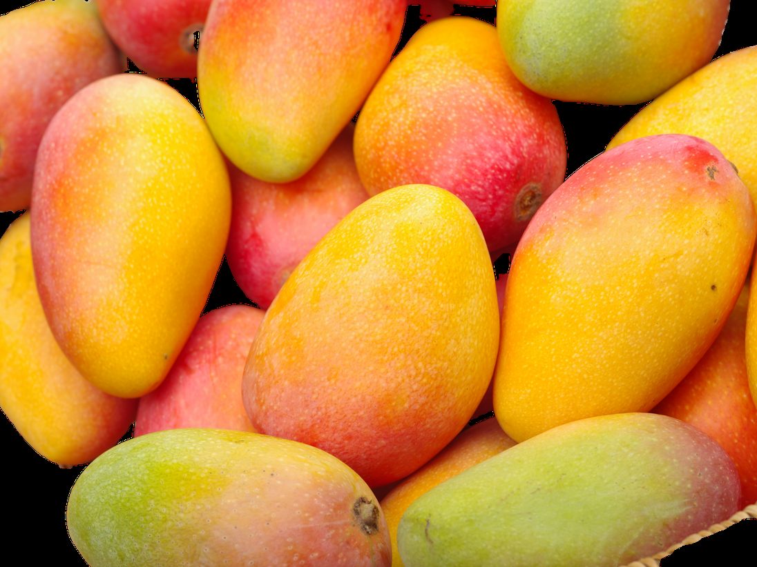 A pile of ripe mangoes